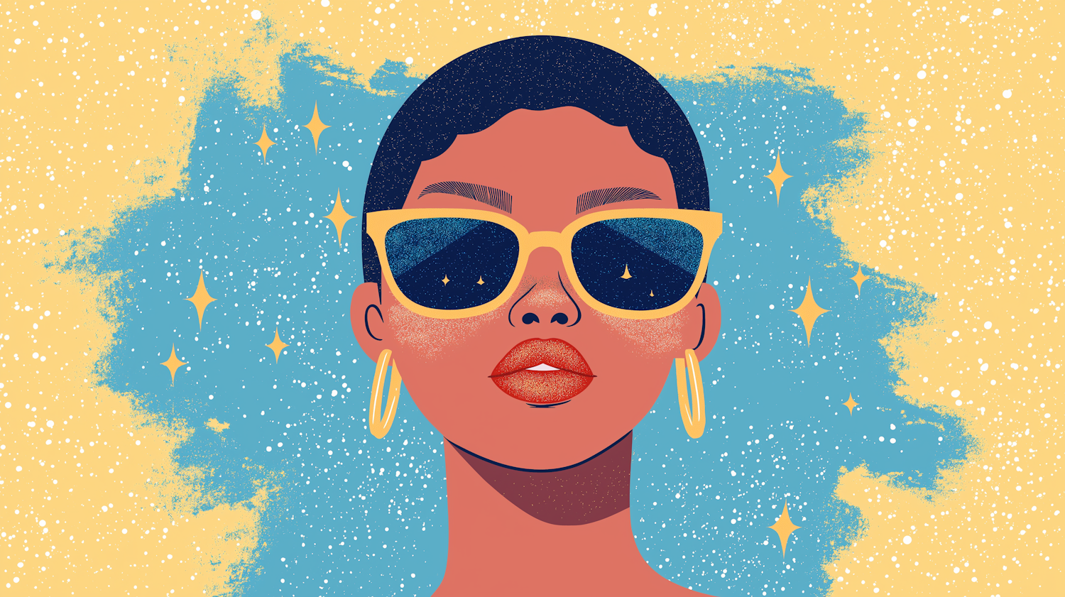 Stylized Portrait with Sunglasses