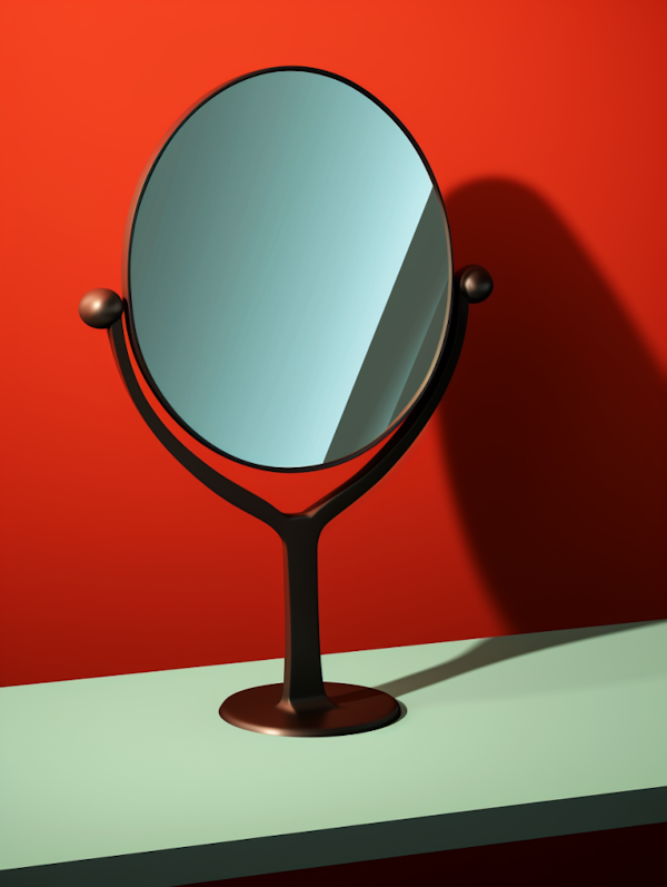 Elegant Crimson Vanity Mirror