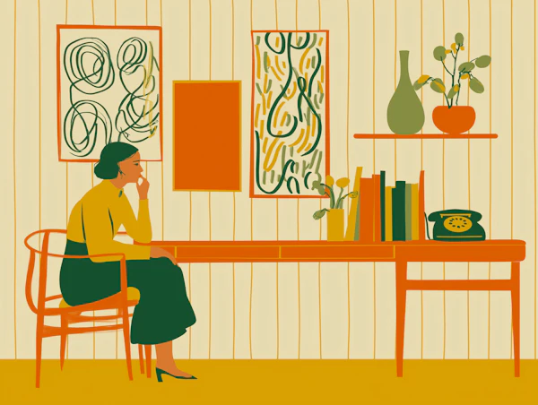 Retro Desk Illustration