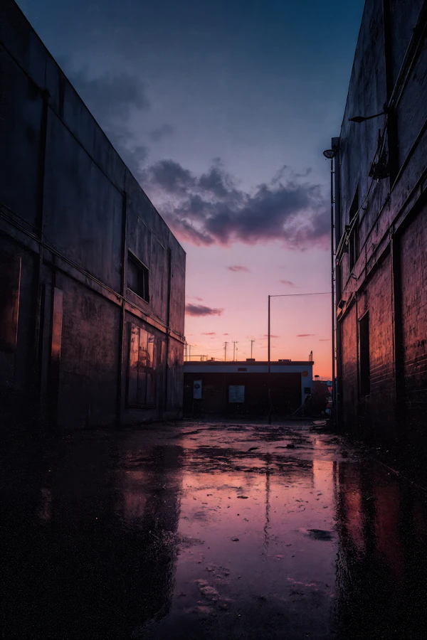 Sunset Alleyway Scene