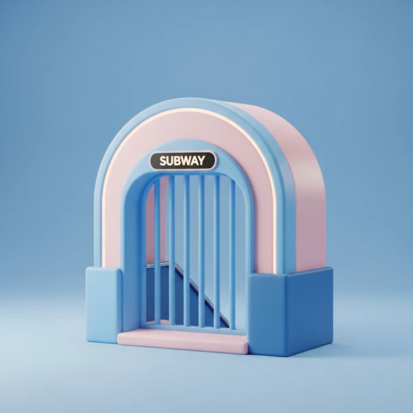 Pastel Subway Entrance