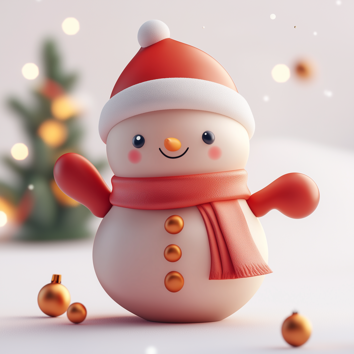 Charming Snowman in Festive Setting