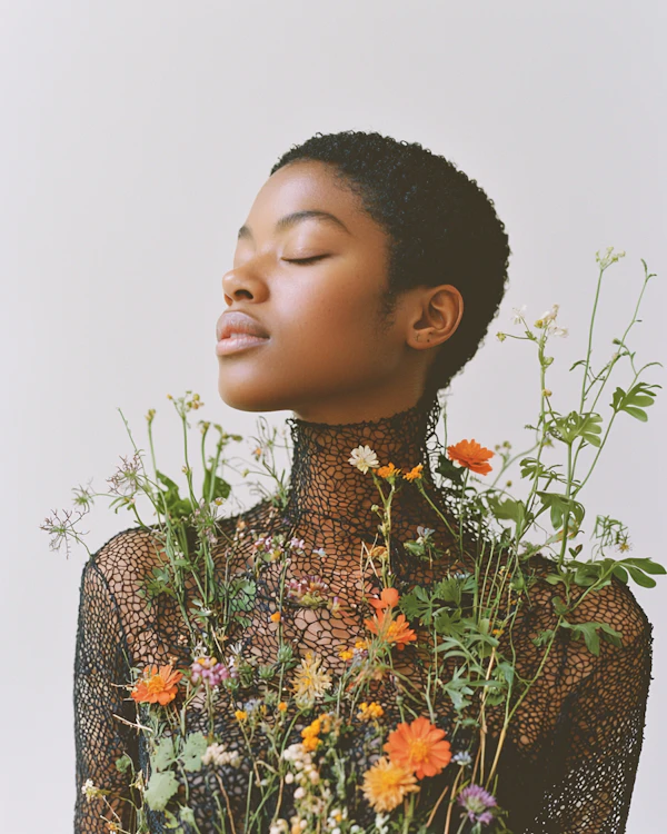 Serene Floral Portrait