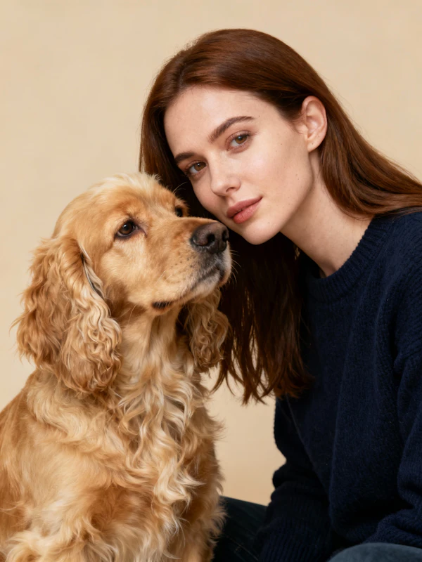 Woman and Golden Retriever