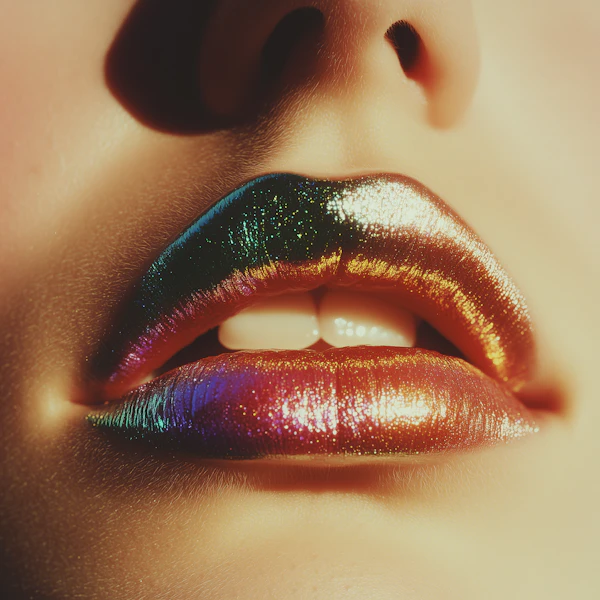 Iridescent Lips Close-Up