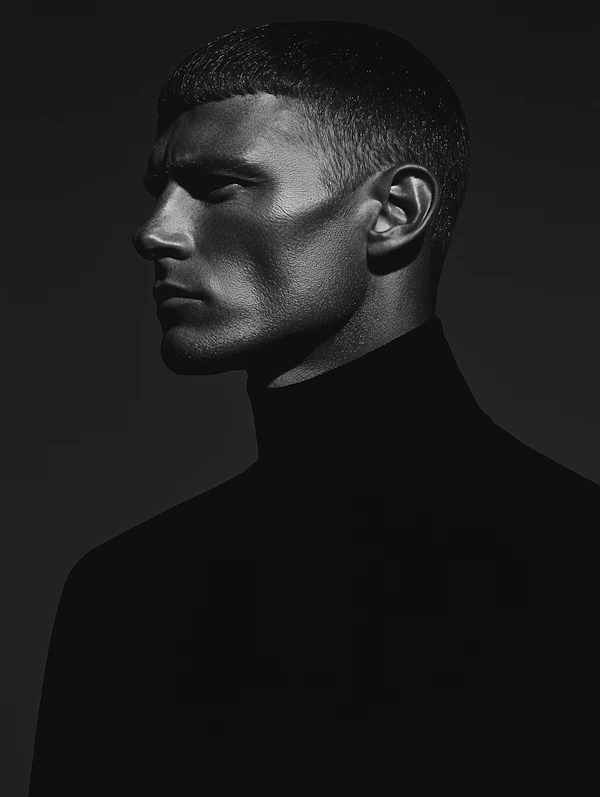 Monochromatic Portrait with Dramatic Lighting