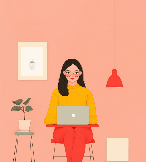 Stylized Illustration of a Professional Woman