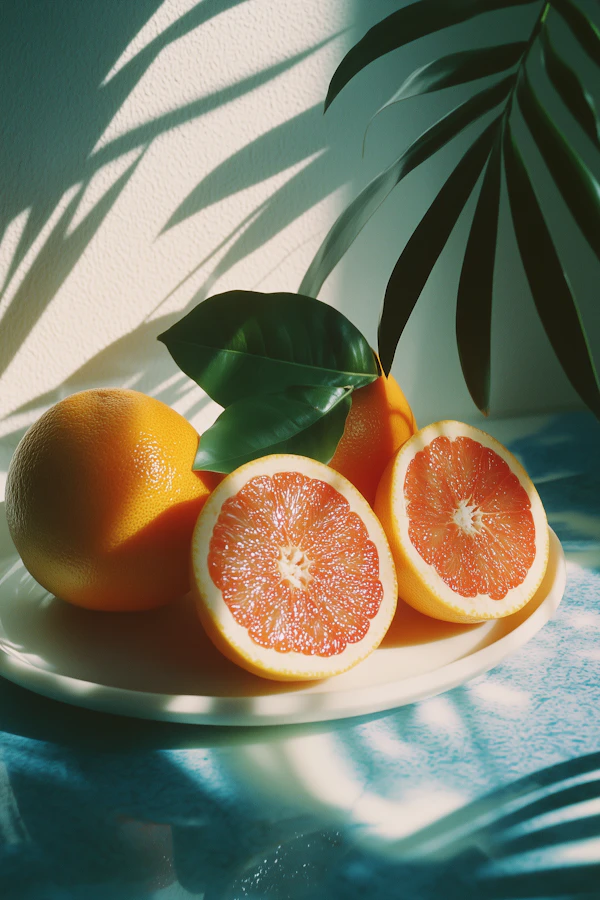 Close-up of Fresh Grapefruits