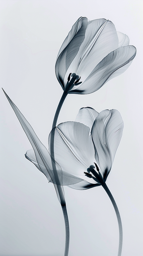 Monochromatic Tulips in Light and Shadow