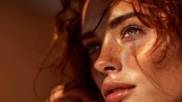 Freckled Portrait Close-Up