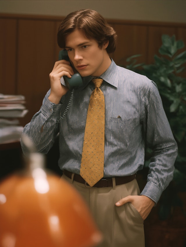 Man on Green Telephone
