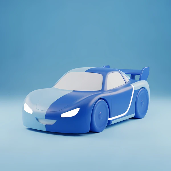 Stylized Blue Sports Car