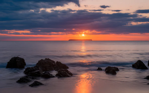 Serene Coastal Sunset