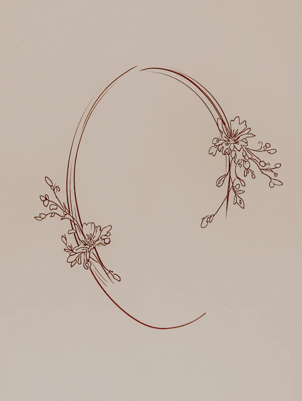Floral Oval Frame Art