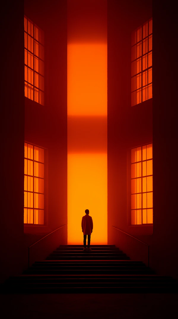 Silhouetted Figure Scene