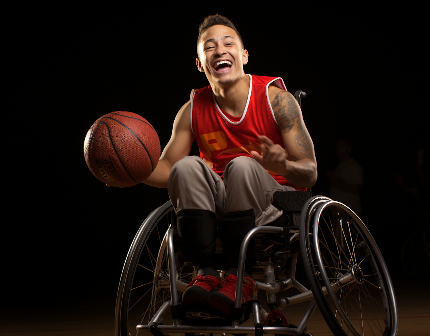 Wheelchair Athlete Celebrating Basketball Joy