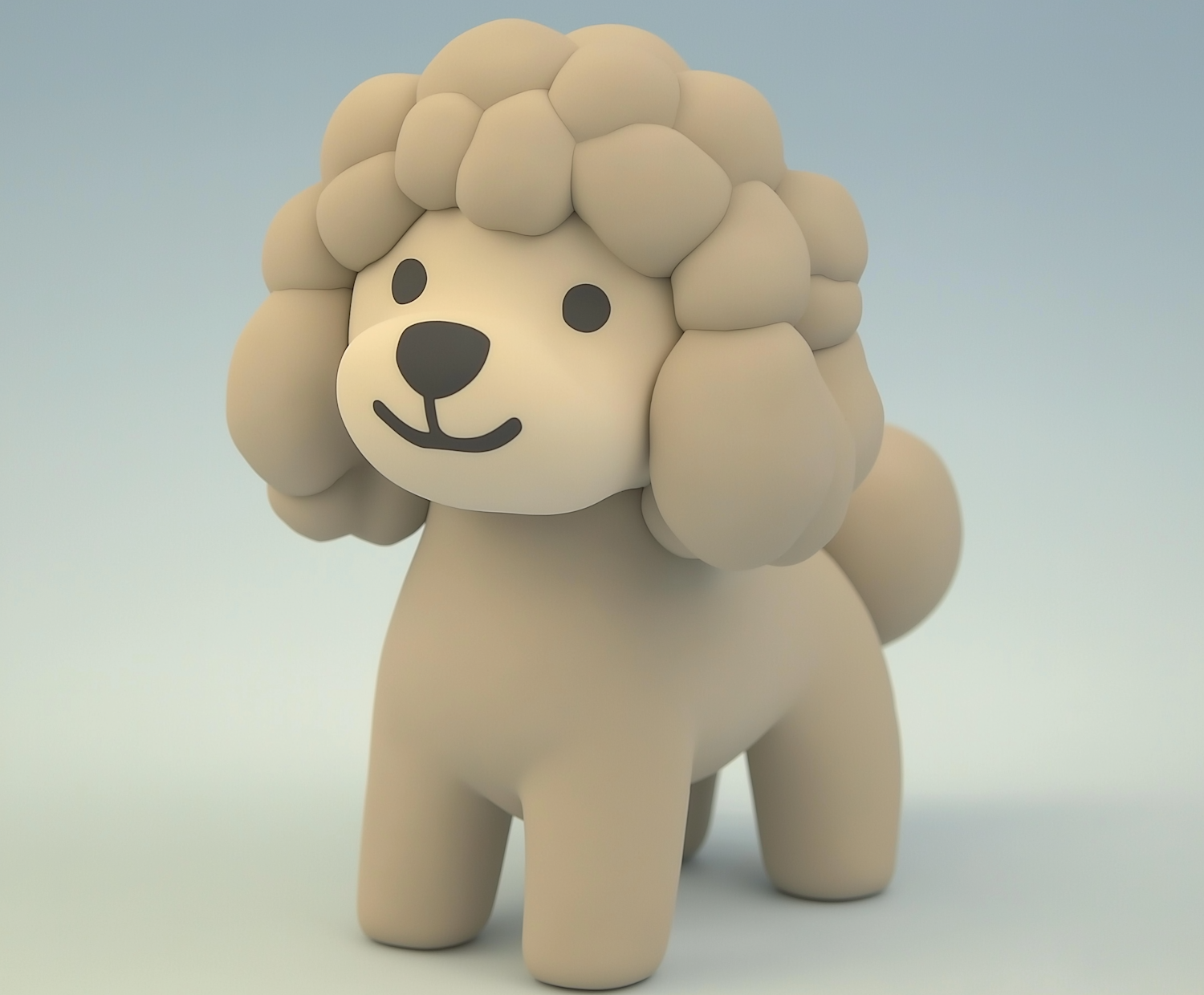 Whimsical 3D Poodle Illustration