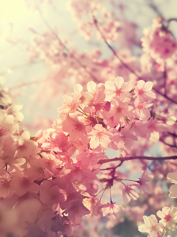 Cherry Blossoms in Warm Light