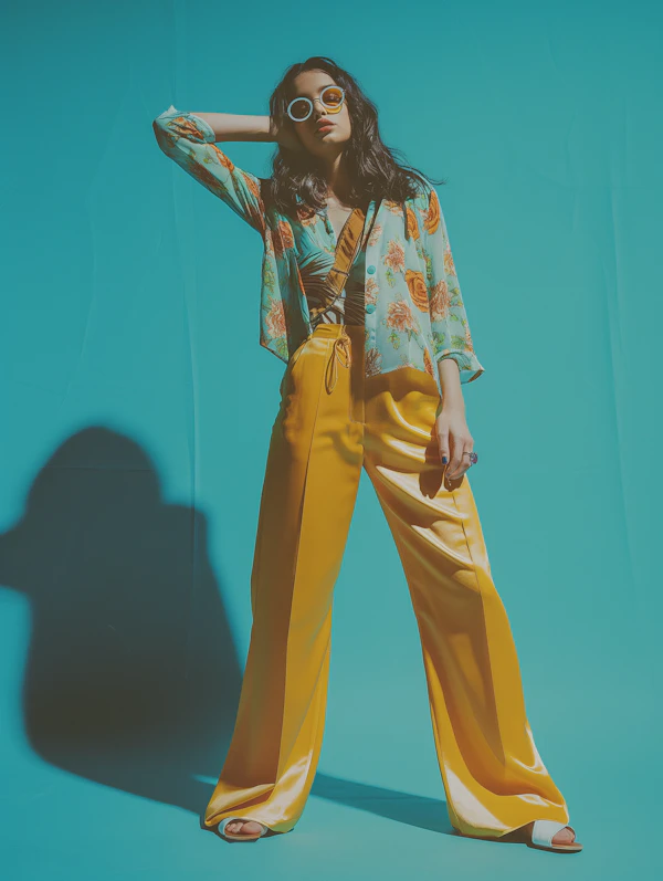 Confident Woman in Retro Fashion