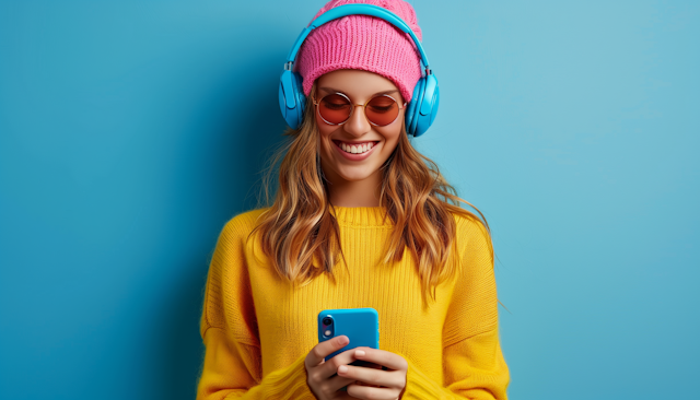 Young Woman Enjoying Music