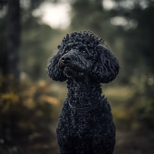 Black Poodle Outdoors