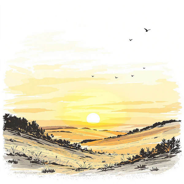 Countryside Sunset Scene