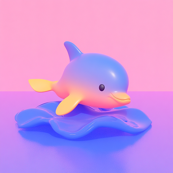 Stylized 3D Dolphin Artwork