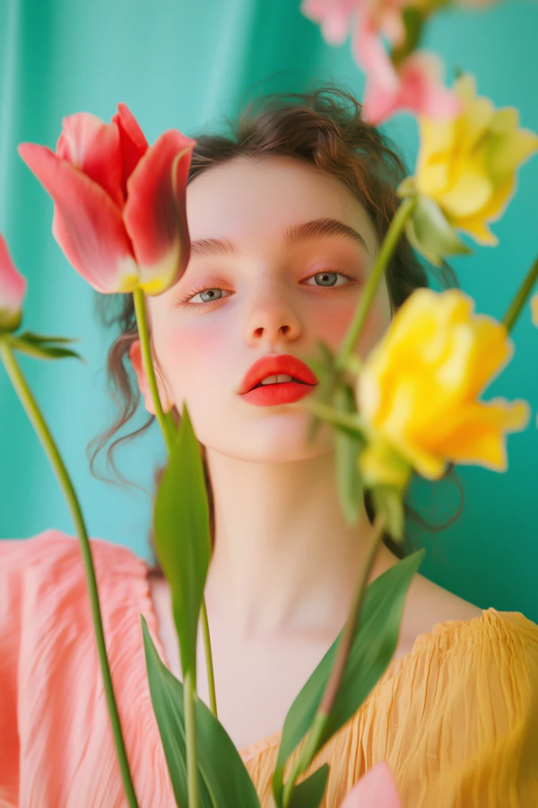 Woman with Tulips
