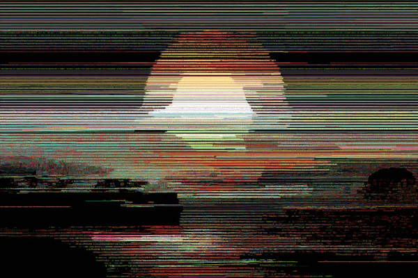 Distorted Sunset Landscape