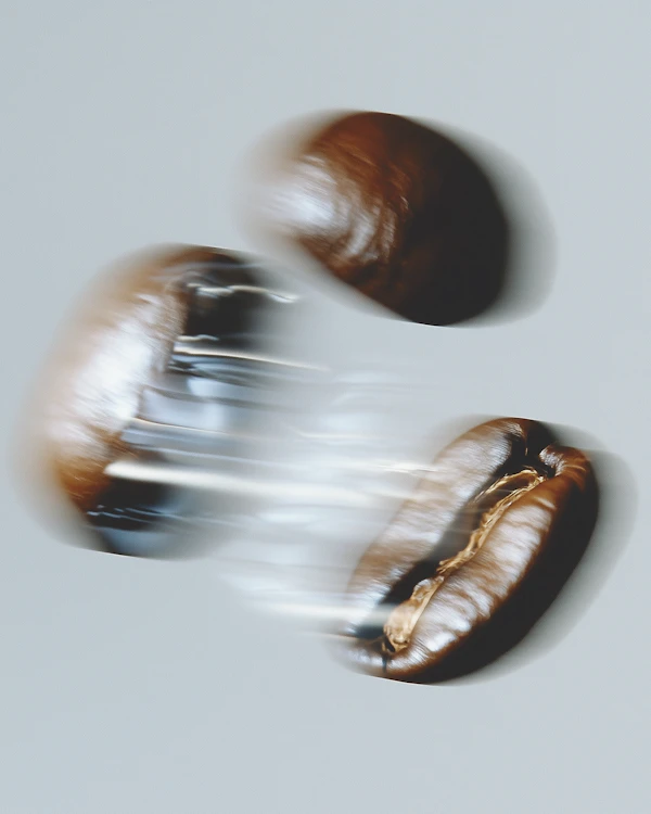 Coffee Beans in Motion