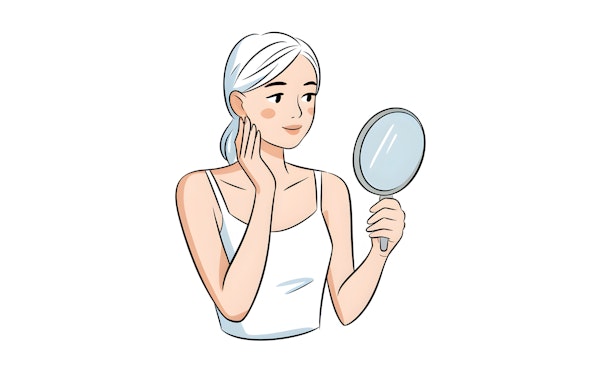 Modern Illustration of Woman with Mirror