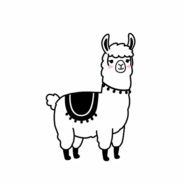 Playful Llama Illustration
