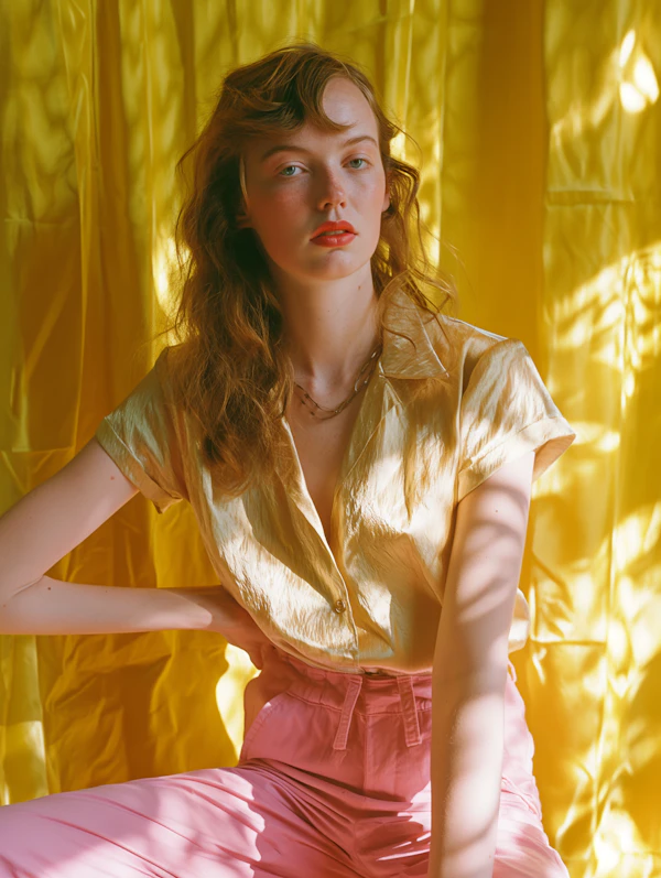 Golden Hue Fashion Portrait