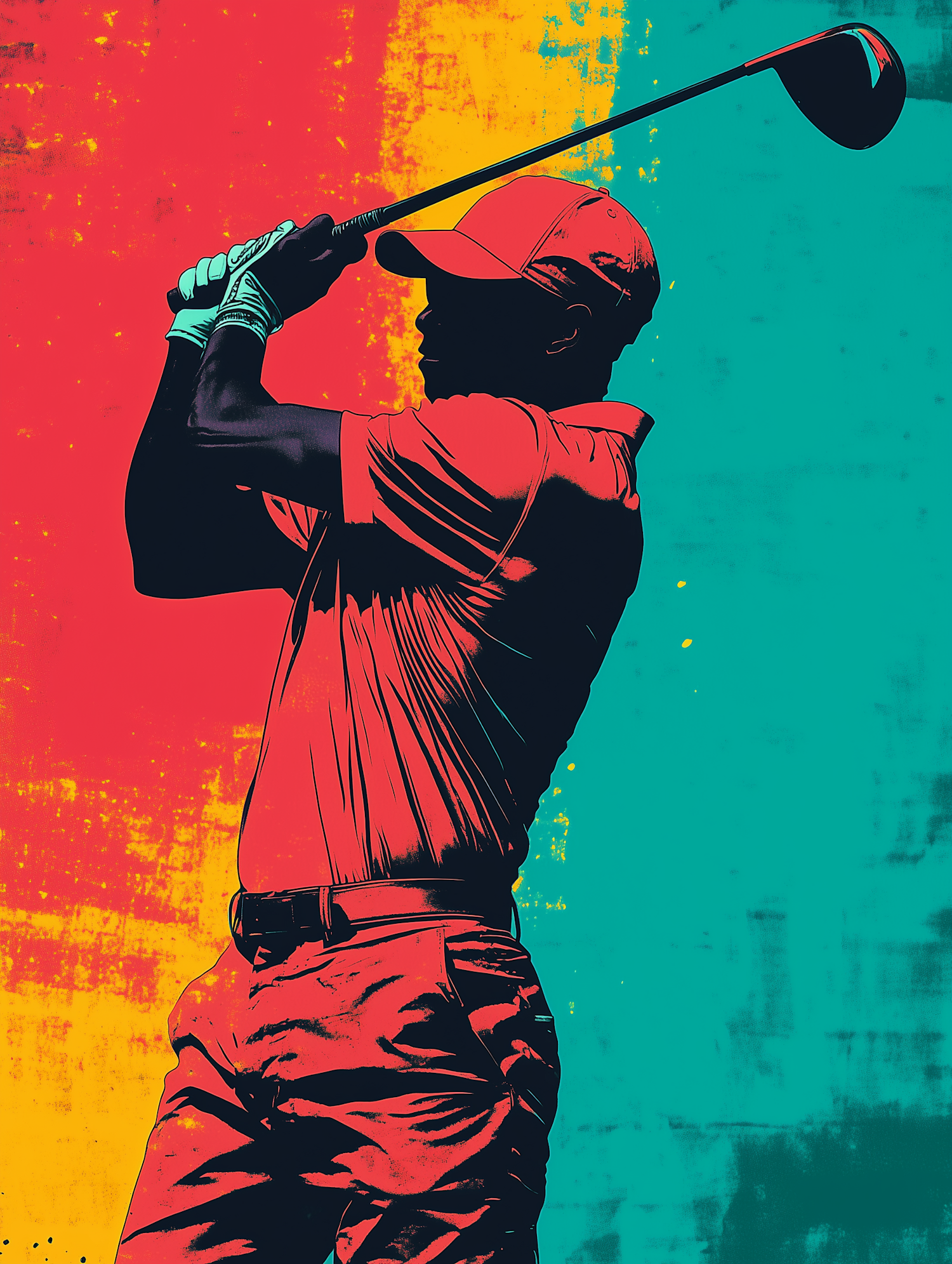 Dynamic Golfer Illustration