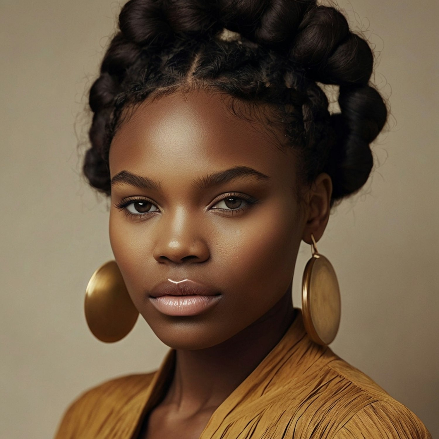 Portrait of a Woman with Braided Updo