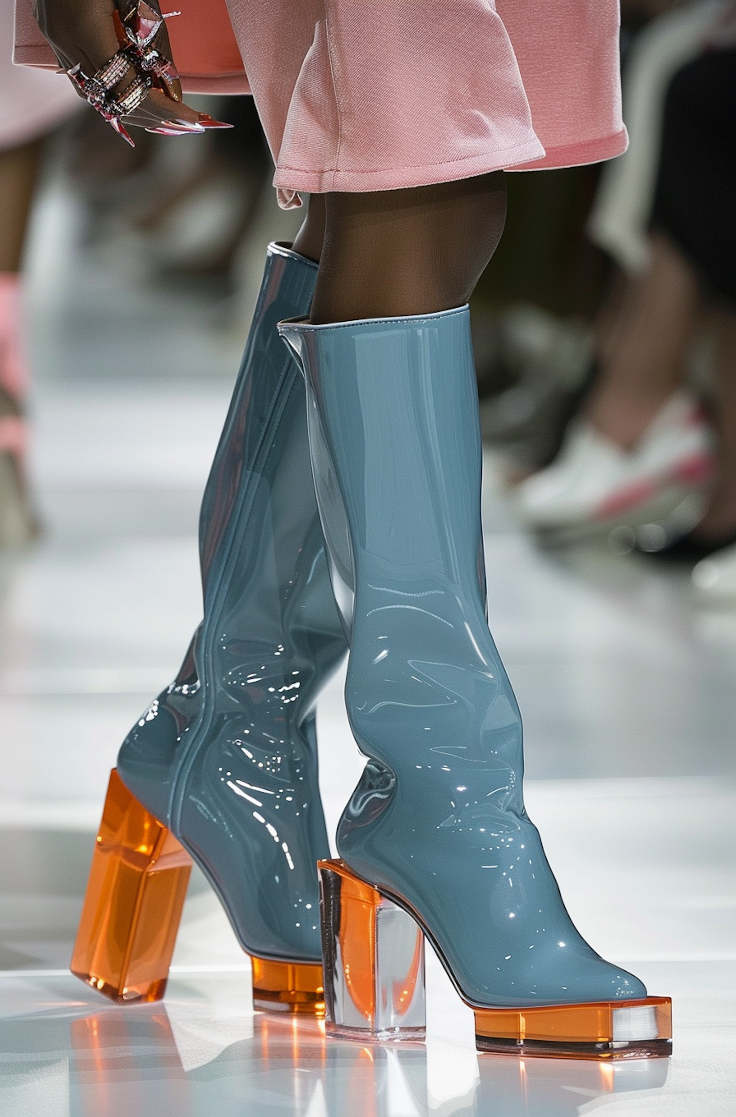 Avant-Garde High-Heeled Boots at Fashion Show