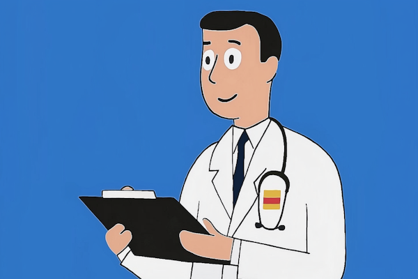 Friendly Cartoon Doctor Illustration