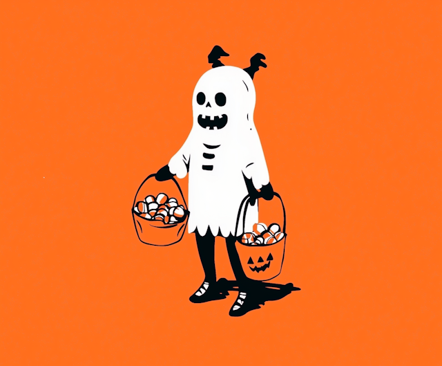 Halloween Ghost with Candy Buckets