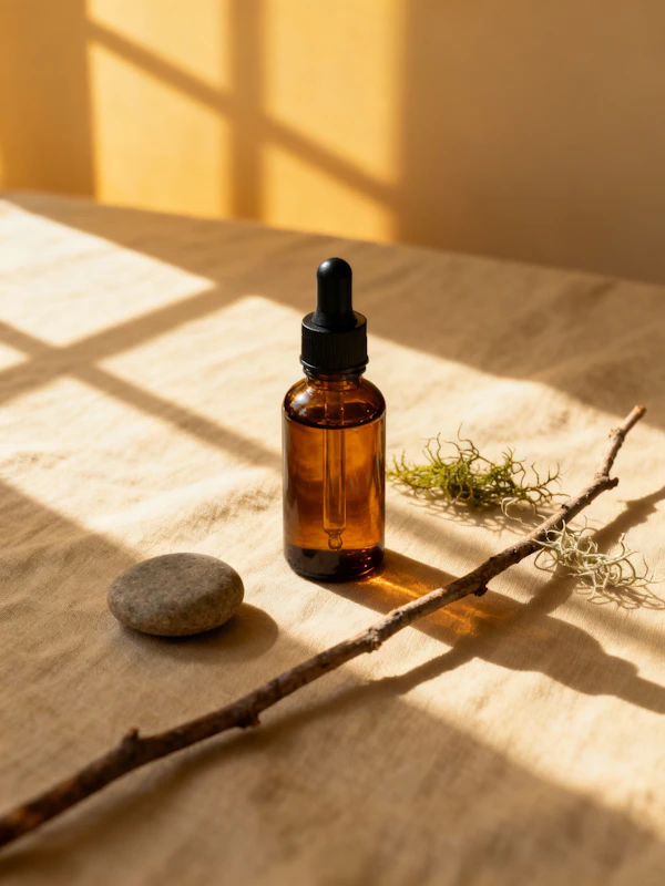 Amber Bottle Still Life
