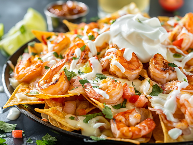 Vibrant Shrimp Nachos Plate