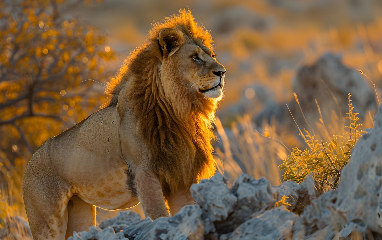 Majestic Lion at Sunset