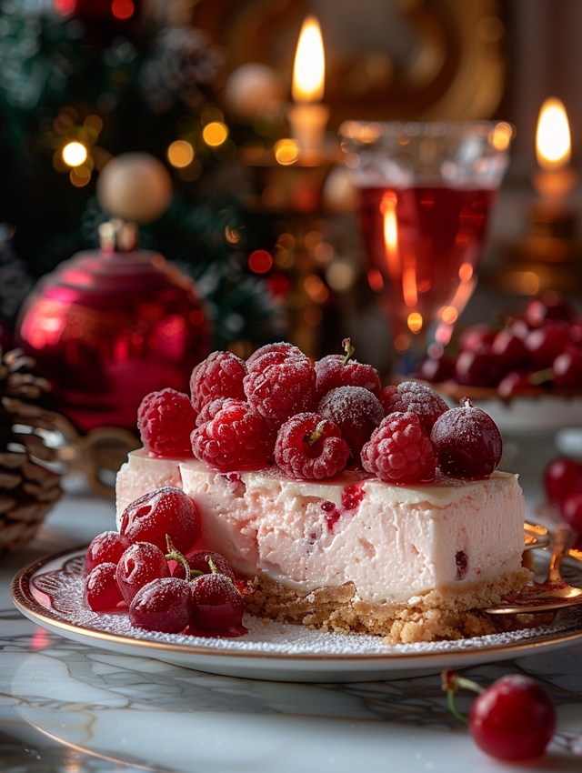 Festive Cheesecake Presentation