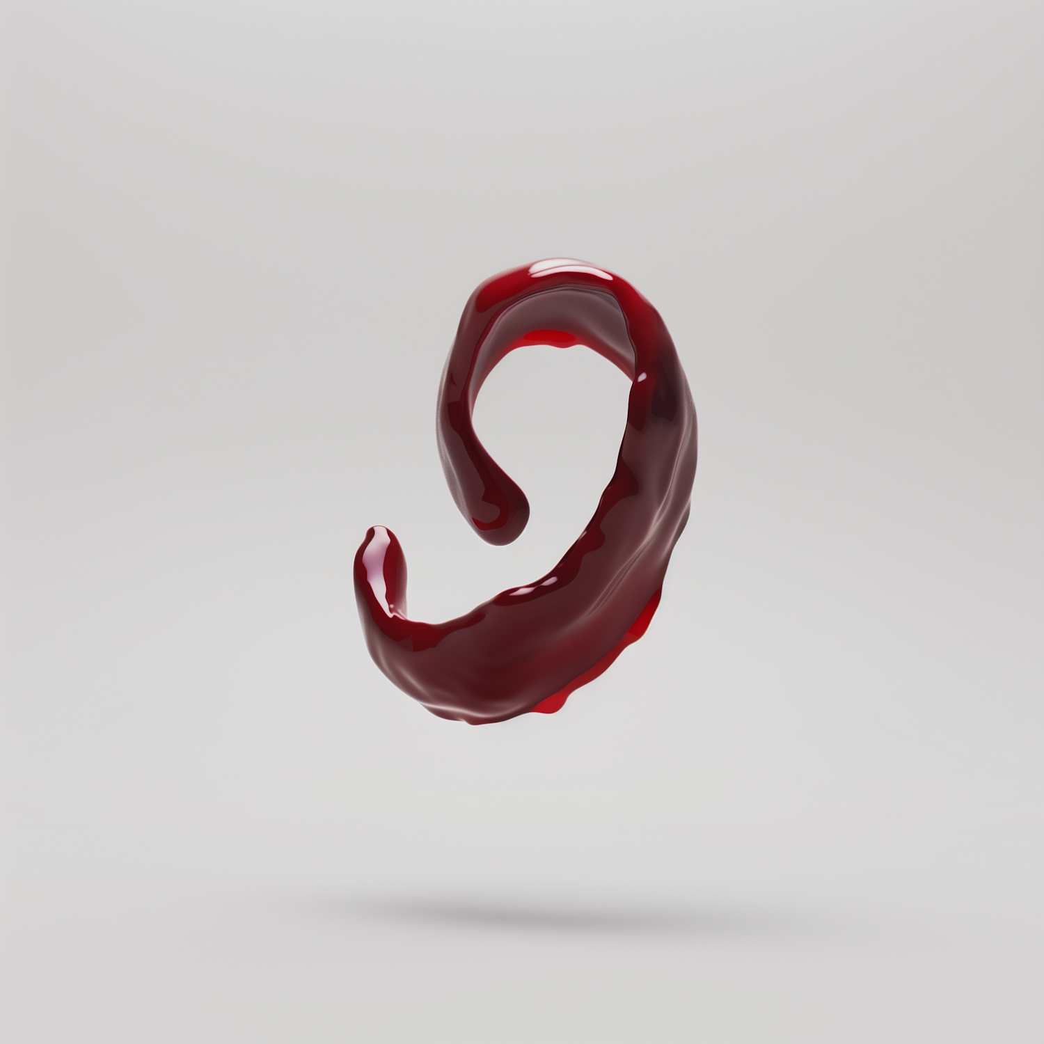 Lummi 3D - Abstract Red Ribbon Form