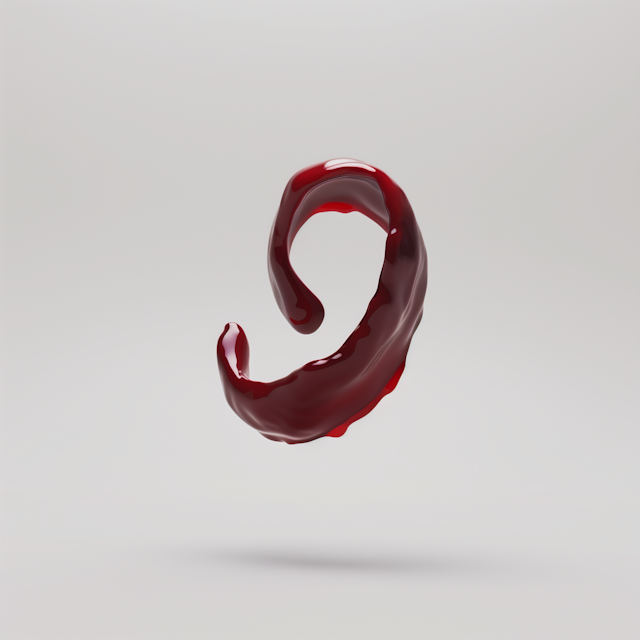 Abstract Red Ribbon Form