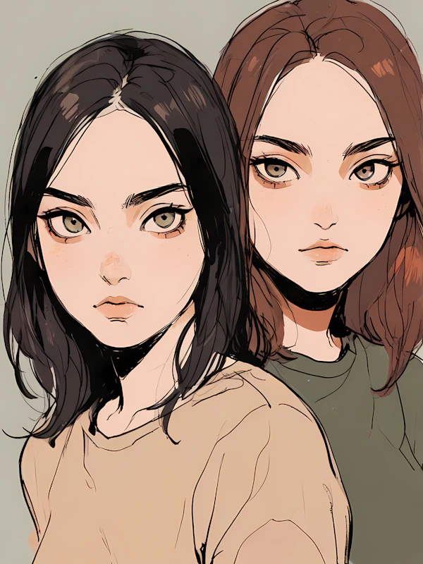 Expressive Gaze of Two Women