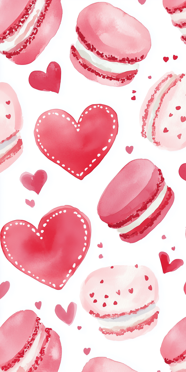 Playful Macarons and Hearts