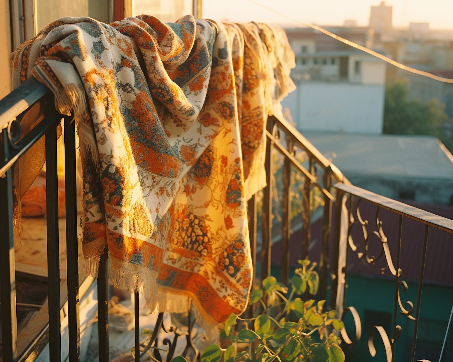 Golden Hour Serenity on a Balcony