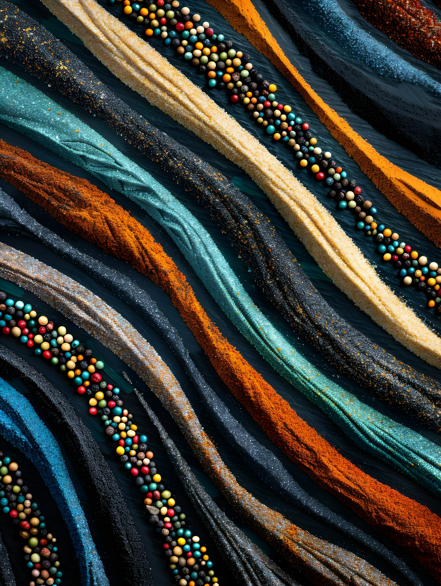 Colorful Textured Lines and Spheres