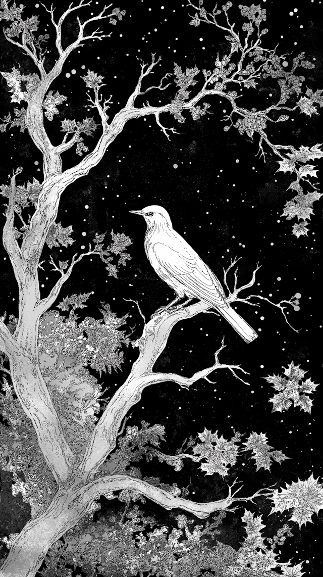 Monochromatic Bird Illustration