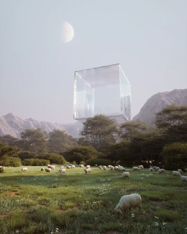 Surreal Meadow Scene